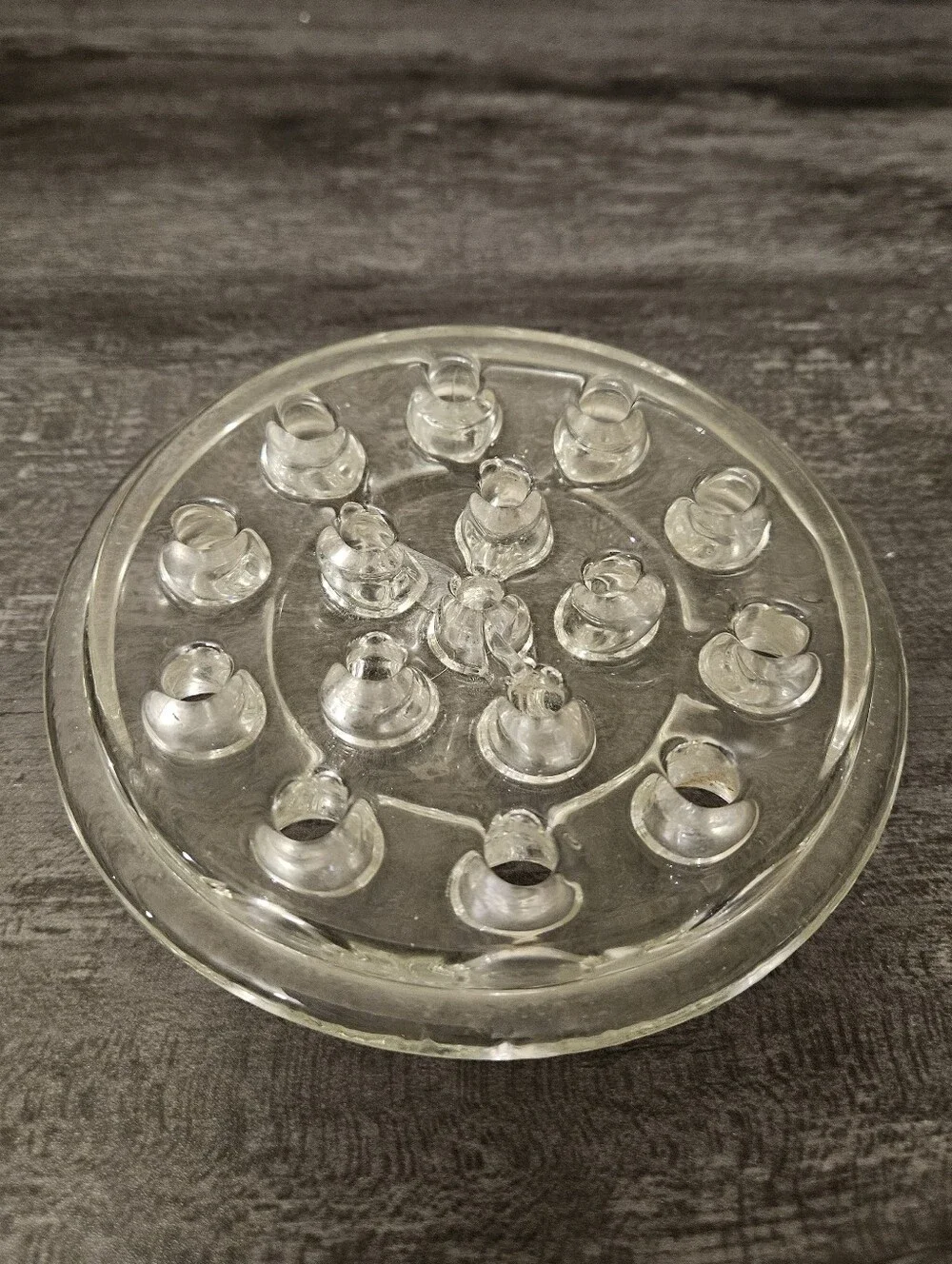 Vintage Clear Glass Flower Frogs- Set Of 2